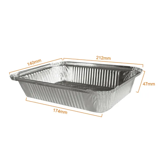 Factory Price High Quality Disposable Full Size Half Size 350ml Takeaway Aluminum Foil Food Container Box with Lid for BBQ 