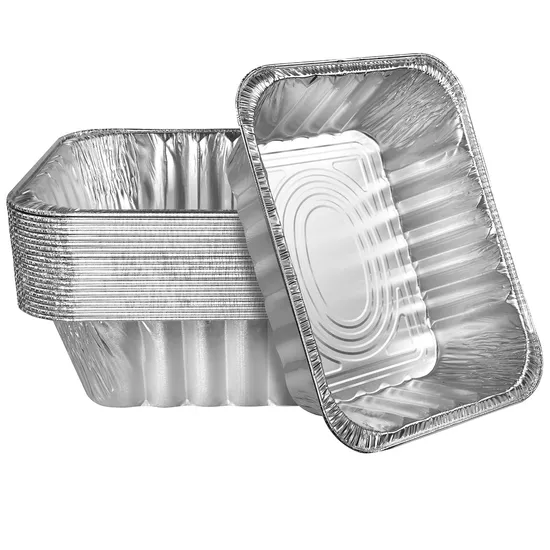 Aluminum Foil Container Food Packaging Aluminum Tray Easy Takeaway Alum Foil with Cover 