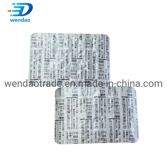 China Manufacturer Aluminum Foil Blister Packaging Tablets Pharmaceutical Cold Forming 